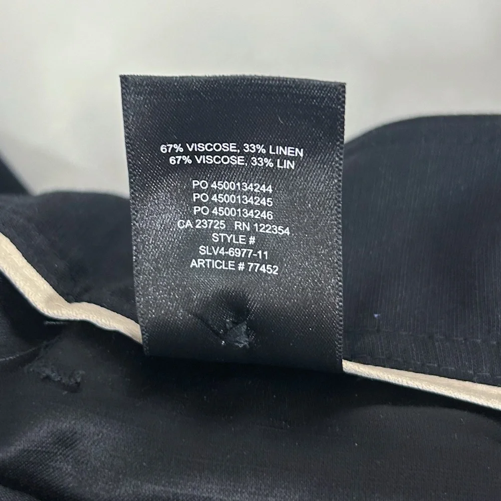 Aritzia Wilfred Kafka Black Linen High Rise Wide Leg Cropped Cargo Pants Size 10